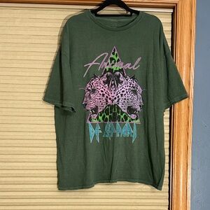 Green Graphic T-Shirt Def Leppard